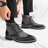 Large size men's shoes autumn and winter new leather boots fashion British style high top casual leather shoes trend Chelsea boots