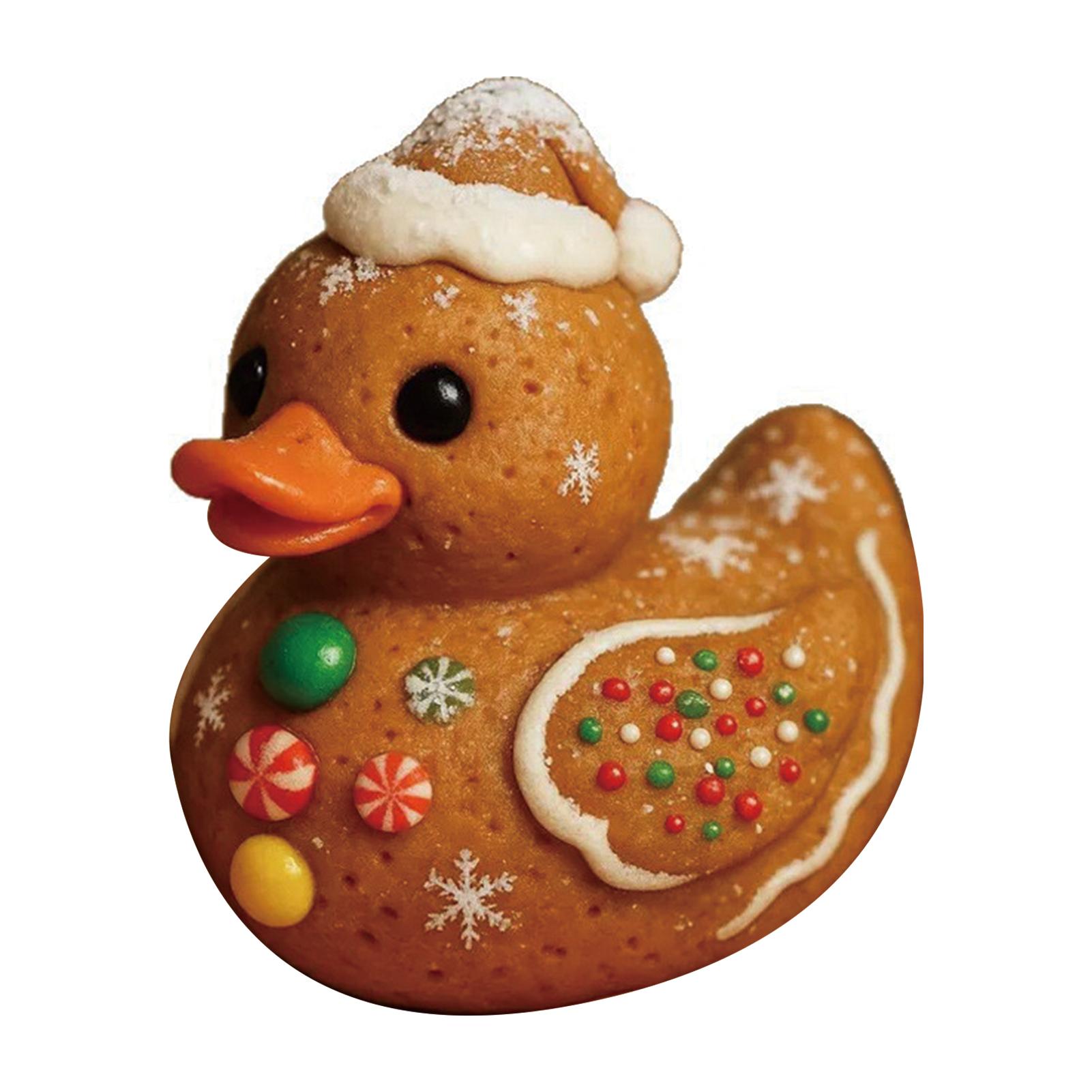 

1pcs Christmas Gingerbread Duck Ornaments Festive Holiday Decor for TreeResin Collectibles Ideal Gift for Kids Duck Lovers коричневый