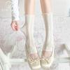 Japanese Sweet Hollow Tube Socks Children Spring and Summer Twist Princess Lace Leg Cover White Hollow Socks Fishing Net Socks