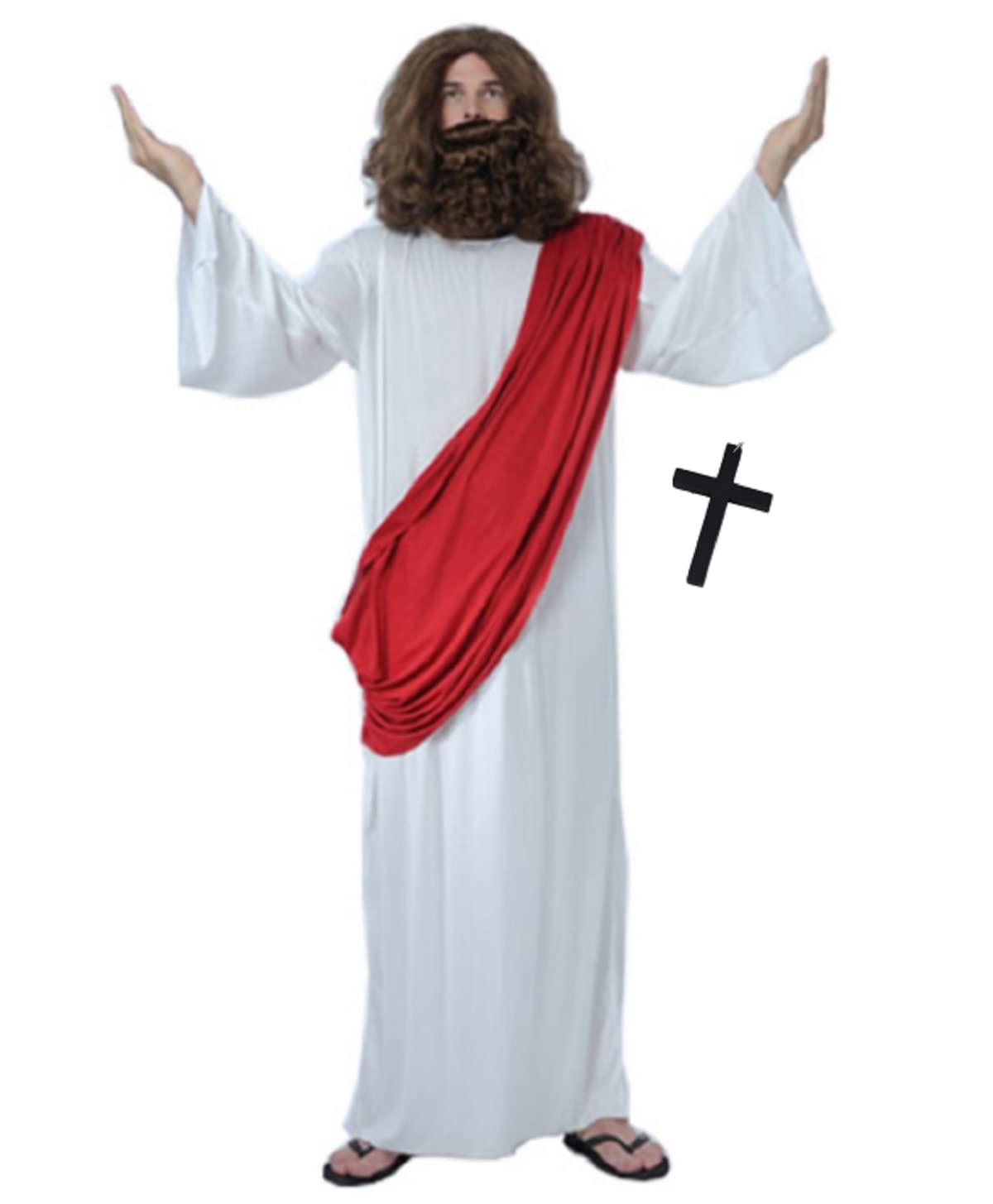 

Косплей Иисуса Христа Подходит по росту Включает и Крест Идеально для и Мероприятий [deaizaka.biz] Костюм, 165-185см, Роба, Накидка, Ожерелье, Набор из 3 предметов, белый