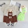 Children's Clothing Boys' Set Summer Three-dimensional Teddy Bear Cute Children's Short Sleeved Set Boys' Clothing Summer T-shirt