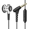 D08 Metal HiFi 3.5mm/Type-C In Ear Wired Earphone Flat Head Headsets With Mic Clear Sound Bass Headphones For Sports Music Gamer