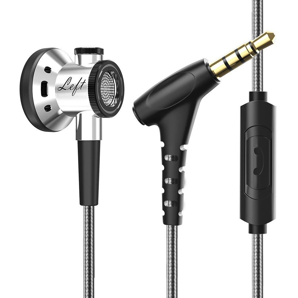 D08 Metal HiFi 3.5mm/Type-C In Ear Wired Earphone Flat Head Headsets With Mic Clear Sound Bass Headphones For Sports Music Gamer
