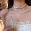 2Pcs colorful rhinestone jewelry set, Elegant necklace & earrings suit for party evening dress gift