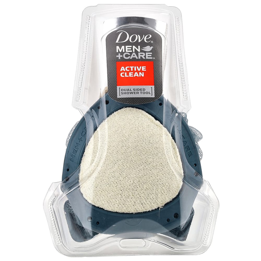 

Dove Men + Care Активная Очищающая Губка для Душа, Двусторонняя, 1 шт.