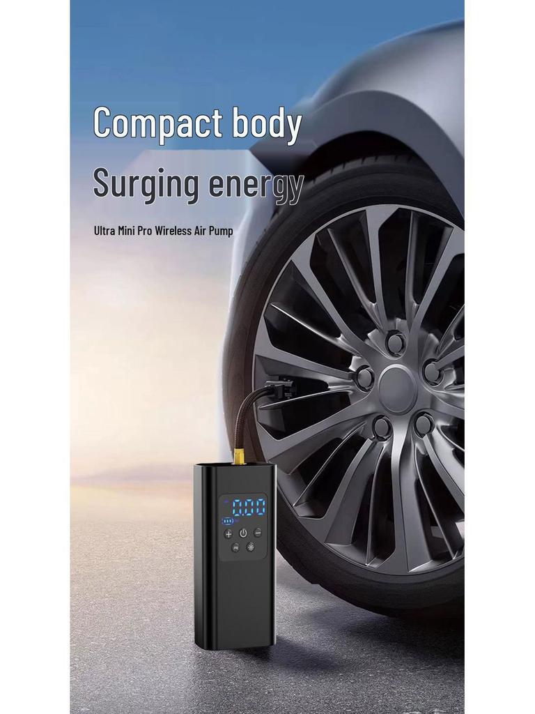 Compact Wireless Electric Tire Inflator & Air Pump with Handheld Feature