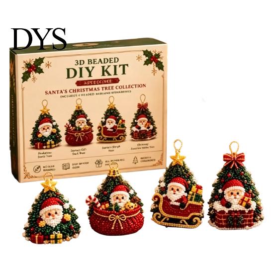 Sauberes, schmutzfreies Bastel-3D-Perlen-DIY-Set, Lebensechtes Weihnachtstier-Perlen-Set, Kreatives DIY-Kunst- und Bastelset, Handgefertigtes, Einfaches Stickset für