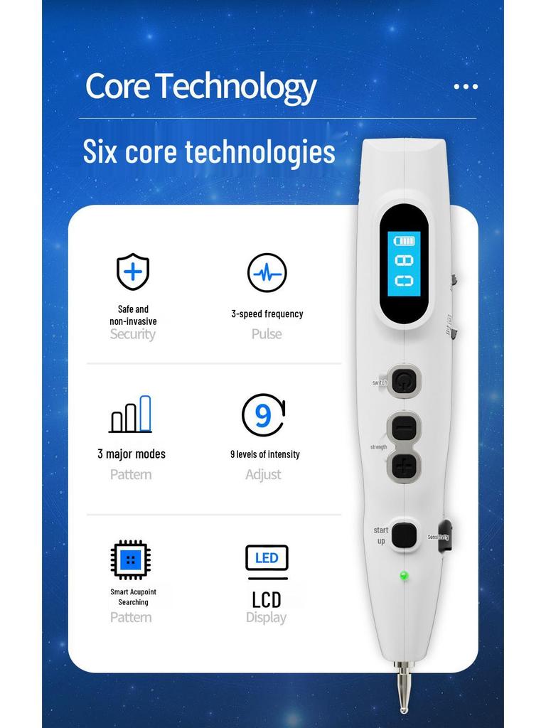 Intelligenter elektronischer Akupunkturstift: Energiepuls-Massage für Akupunkturpunkte und Meridian-Therapie