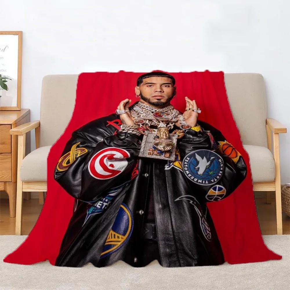 

Anuel AA Plaid Knitted Microfiber Throw Blanket xcm for Bed Nap Home Decor Beach Towel 40x50in
