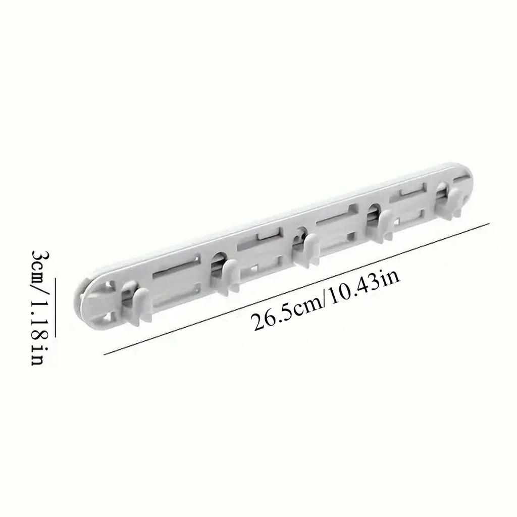 5-head Hook Punch-Free Slot Slide Hook Retractable Storage Rack Cabinet Push-Pull Adhesive Hook Kitchen Storage Organizer