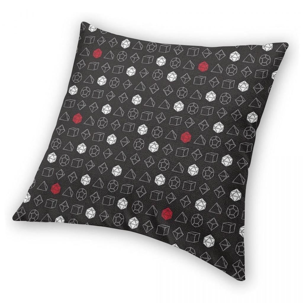 Dice Set D20 Pillowcase Polyester Linen Velvet Creative Zip Decorative Pillow Case Bed Cushion Cover