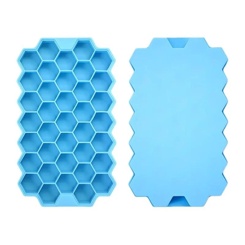 1/2/3/5Pcs Large Capacity Ice Tray Silicone Molds Honeycomb Ice Cube Molds For Chilled Drinks Whiskey Cocktails Food