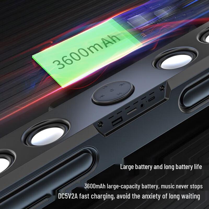Soaiy SH18 Mirror Bar Computer Speaker with AI Clock