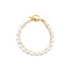 European & American Design Double-Layer OT Buckle Pearl Bracelet - Fashionable Titanium Steel Jewelry for Women