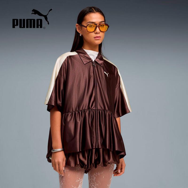 PUMA Women s Loose Fit Lapel Short Sleeve Shirt M