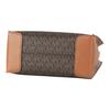 Michael Kors MK Mercer Series Classic French Vintage Monogram Color Block PVC Coated Canvas Accordion Bag Women Handbags Brown 35S1GM9M2B-BRN