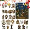 Nativity Advent Calendars 2025,24 Days Christian Christmas Countdown Calendar, 2D Flat Acrylic Birth Of Jesus Pendant For Christmas Tree