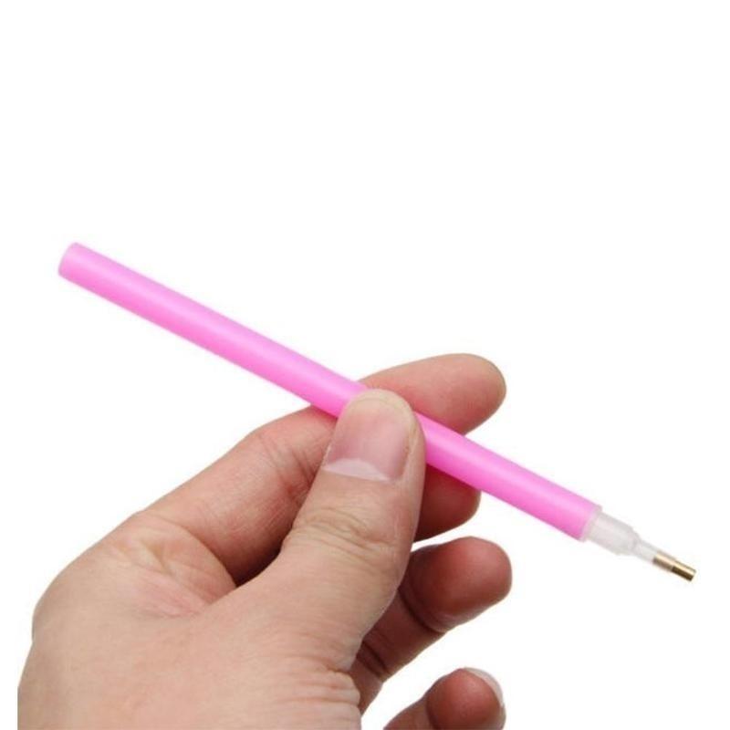 5Pcs/set  Pink Nail Art Rhinestone Gem Picker Pen Dotting Manicure Nail Art Tools