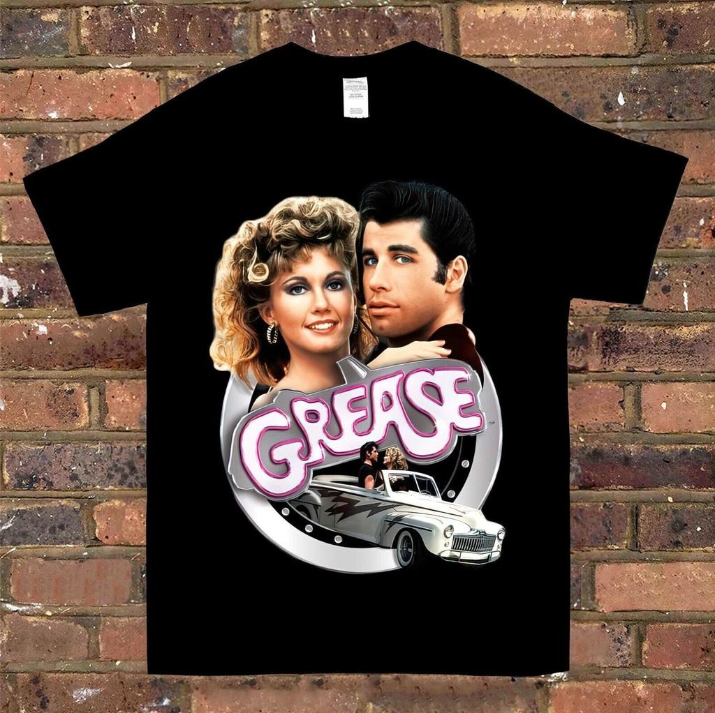 Grease Jonh Travolta and Olivia Newton John Black Unisex T-shirt S-5XL Unisex T-Shirt