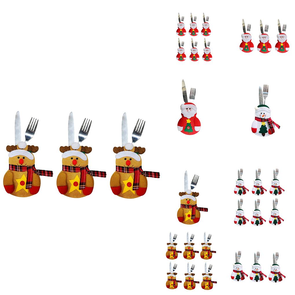 1pc Christmas Silverware Pockets Cover Xmas Party Home Table Dinner Spoons Forks Bags