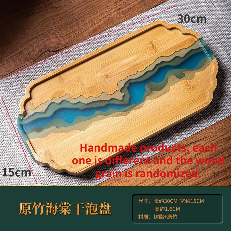 

Творческий поднос для чая из цельного дерева, смоляной поднос для сращивания из цельного дерева, поднос для сухих пузырьков