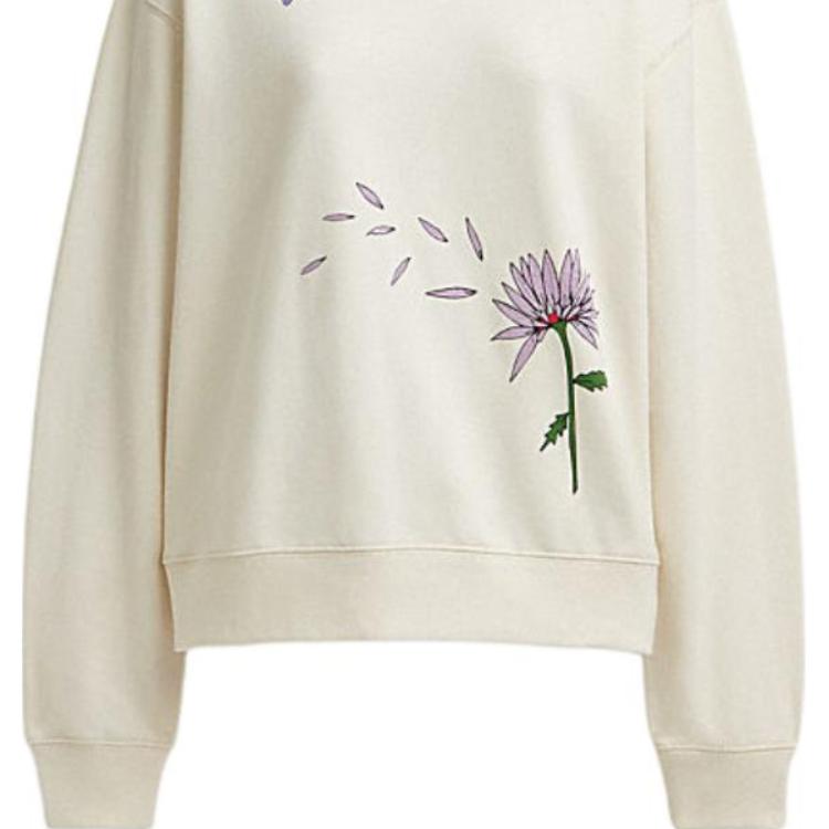 Coach Ss24 Floral Print Crewneck Long Sleeve Sweatshirt Women sweatshirt Cream CT621-CRM