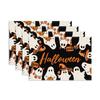 4pcs  Halloween Decorative Placemats, Ghost and Jack?o?Lantern Print Heat?Resistant Table Mats for Halloween Party Dining Decor