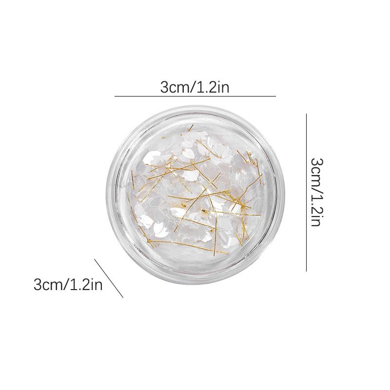 1Box Sakura Flower Petal Nail Charm 3D Cherry Blossoms Slices Gold Steel Beads Nail Art Decoration Spring Manicure Sequin