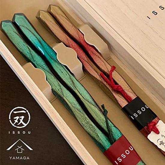 Yamaga Lackwaren Shop Issou Geschenk Essstäbchen Set Nissho Paar