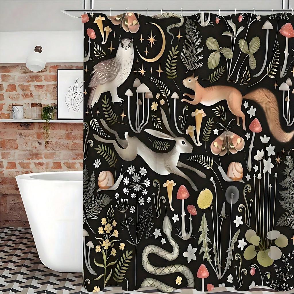 Enchanted Forest Shower Curtain: Embrace The Magical Design, Soft Fabric, And Nature Vibes For Your Cozy Bathroom