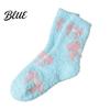 Cozy Indoor Thermal Socks Coral Fleece for Women Soft Crew with Non-Binding Warm Sleeping Cold Feet Top Fuzzy Sleep Cute Prints Autumn Winter Plush