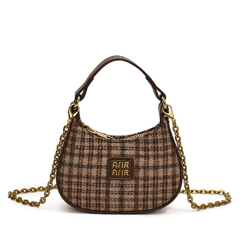 Borsa a Spalla Singola con Fantasia a Scacchi alla Moda, Borsetta per Bambini, Mini Borsa per Bambini