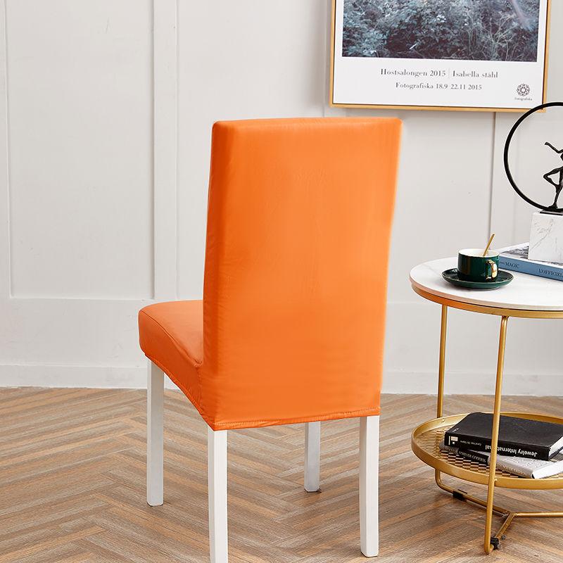 Waterproof Chair Cover Pu Elastic General Leather Seat Cover Living Room Hotel Dining Table Chair Cushion Cover 1 /2 /4 /6 Pcs