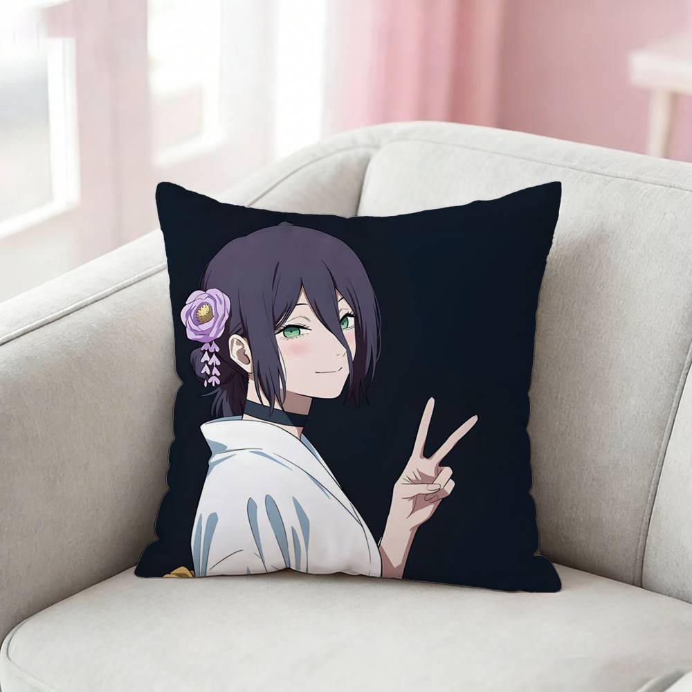 CChainsaw Man Reze Arc Pillow Case Pattern Printed Pillowcase For Living Room Sofa Cushion Cover