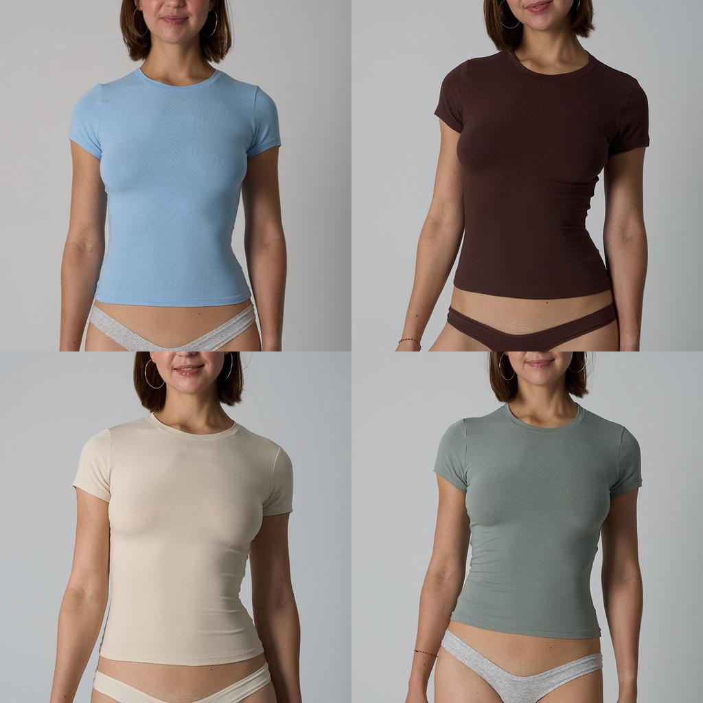 Cotton Jersey Tshirt For Women With Soft Stretch Fabric For Yoga And Casual Wear