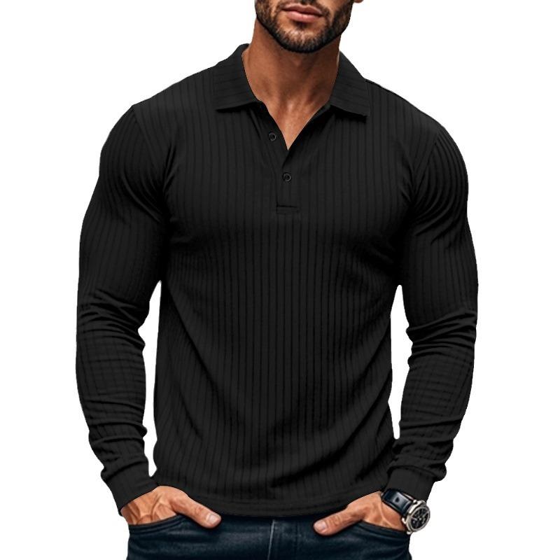 Men's Long Sleeve T-shirt Fashion Men's Designer Clothing Spring And Autumn Thin Stretch Slim Lapel Men's Shirts Men's Clothing