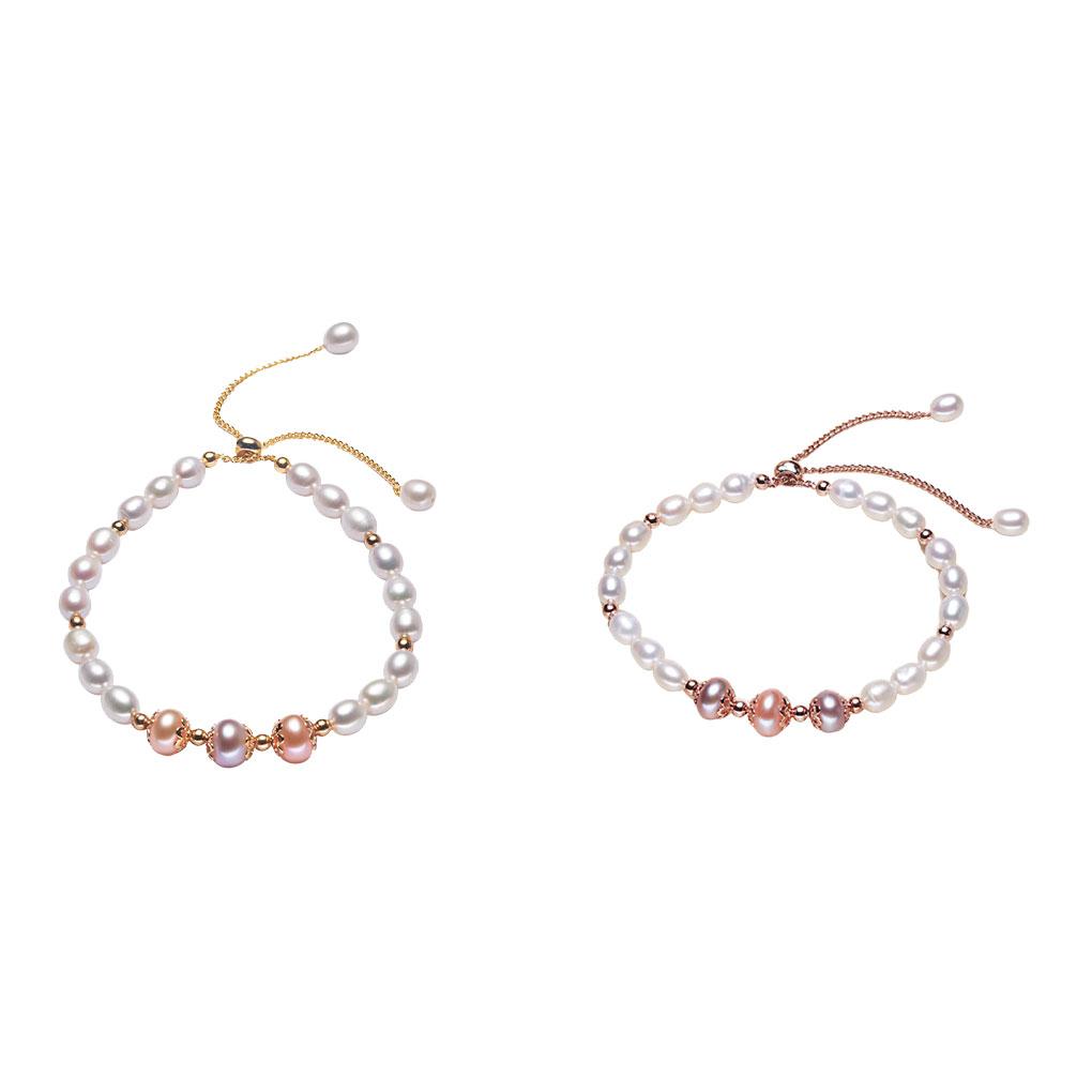 Damen Perlenarmband Ornament Geburtstag Verstellbare Handkette Armreif Hochzeit Verlobung Dekoration Schmuck Weiblich