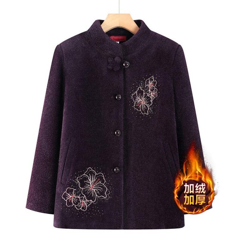 Grandma winter coat women middle-aged and elderly winter fleece thickened coat old lady gold mink clothes mother outfit