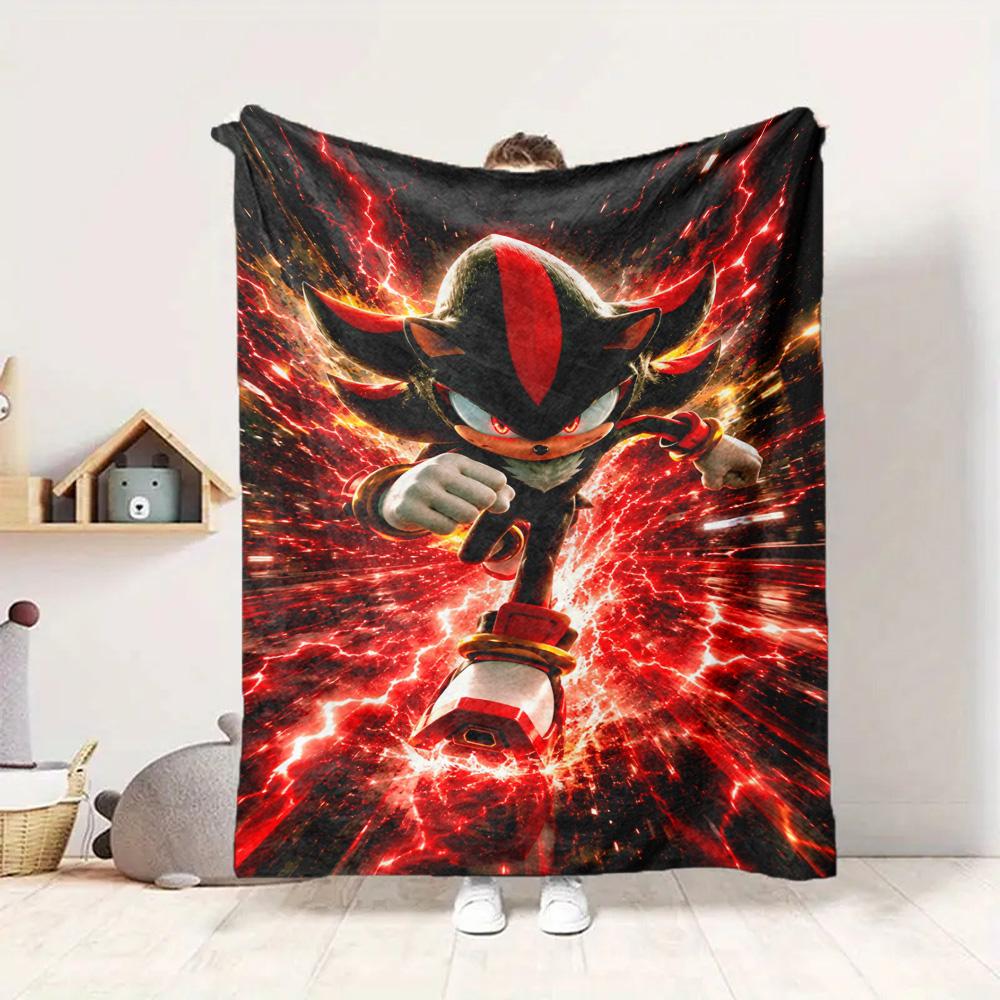 Dark Sonic Flannel Blanket Throw Blanket Soft Warm Sofa Bed Camping Home Decor Unique Christmas Gift C9211805