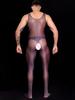 Unisex Vest Open Crotch Bodysuit Oil Glossy Shiny Lingerie Sheer See Through Bandage Smooth Sexy Tights Elastic Shaping Leotard
