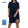 Summer 2025 Solid Color Loose Round Neck Short Sleeve Two-Piece Casual Set