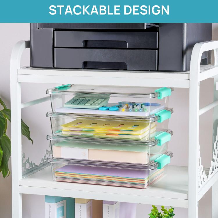 Transparent Stackable Storage Boxes With Lids Dustproof Plastic Toy Sorting Organizers