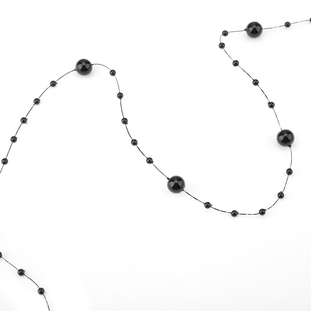 10M rybářská nit Umělé perly Korálky Řetízek DIY Dekorace na svatbu (Černá)