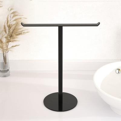 Bath Hand Towel Holder Easy To Install Multi-Purpose Bathroom Countertop T-Shape Towel Bar Rack
