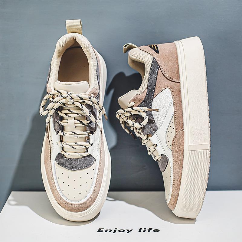 Niche Board Shoes Men's Fashion Leather Low-top Platform Casual Shoes High Street Versatile Trend Shoes