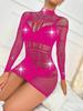 TZ177 Plus Size Shiny Rhinestone Bodycon Dress Lingerie