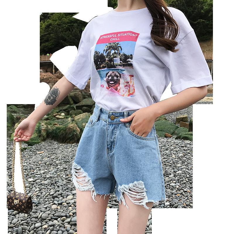 2019 Summer Women's High Waist A-Line Denim Shorts: 5 Colors, Slim, Wide Leg, Loose Fit