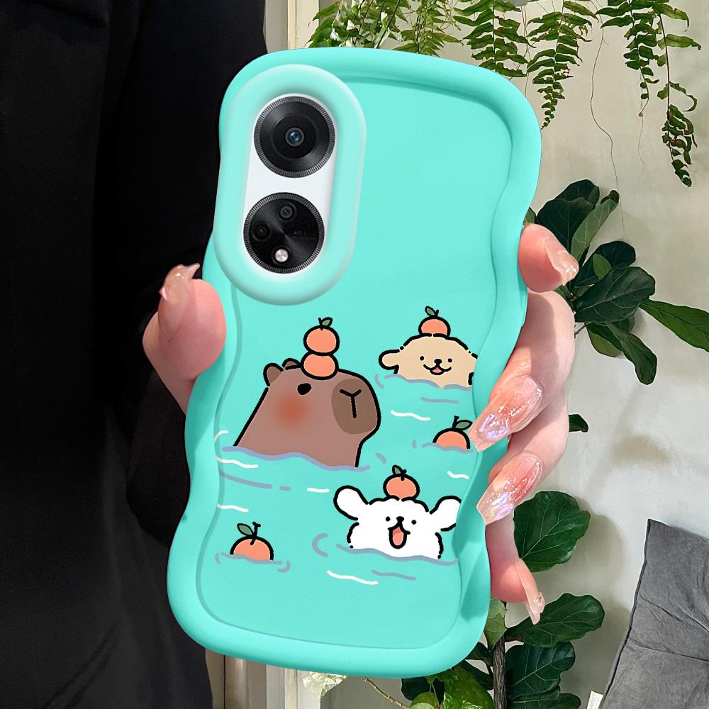 

Окрашенный узор Big Wave Edge Мягкий силиконовый материал Macaron чехол для телефона противоударный защитный резиновый чехол для OPPO Reno Realme OPPO A92 синий