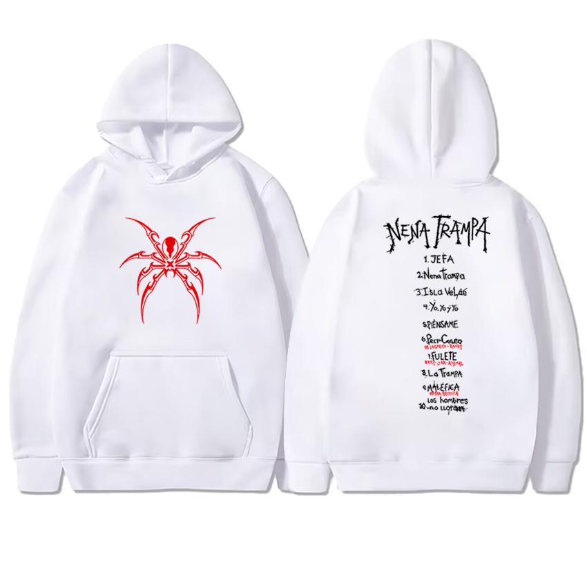 2025 Neu in Cazzu Nena Trampa Doppelseitiger Druck Hoodies Männer Frauen Harajuku Mode Sweatshirt Unisex Fleece Lässige Pullover
