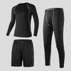 3-delige Atletische Workout Set voor Heren: Sneldrogend Top met Lange Mouwen Leggings Shorts Sportschool Hardlopen Yoga